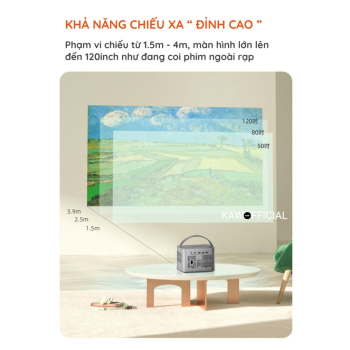 Máy Chiếu Mini KAW K660, Kích Thước Siêu Nhỏ, Dễ Dàng Mang Theo, Trình Chiếu Màn Hình Lớn