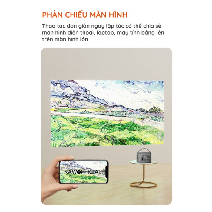 Máy Chiếu Mini KAW K660, Kích Thước Siêu Nhỏ, Dễ Dàng Mang Theo, Trình Chiếu Màn Hình Lớn