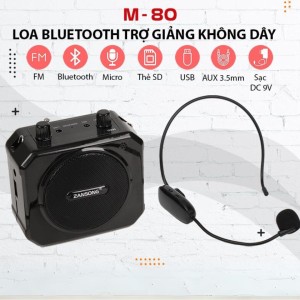 Máy Trợ Giảng Không Dây Zansong M80, Âm Thanh Mạnh Mẽ, Không Lo Vướng Víu Dây Cáp, Dễ Sử Dụng