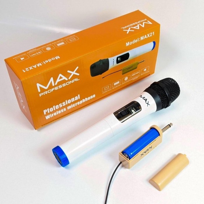 Micro Karaoke Không Dây MAX-21, Thiết Kế Gọn Nhẹ, Cầm Chắc Tay, Độ Bền Cao