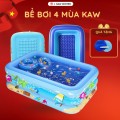 Bể Bơi Phao KAW Trẻ Em 2m6, An Toàn, Màu Sắc Bắt Mắt, Kích Thước Vừa Phải