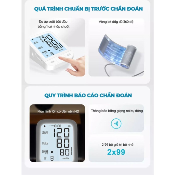 Máy Đo Huyết Áp KAW Cảm Biến Thông Minh - Đo Nhanh, Chính Xác, Tiện Lợi