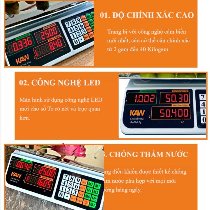 Cân Tính Tiền Điện Tử KAW K550, Thiết Kế Bền Bỉ, Dung Lượng Lớn, Phù Hợp Kinh Doanh
