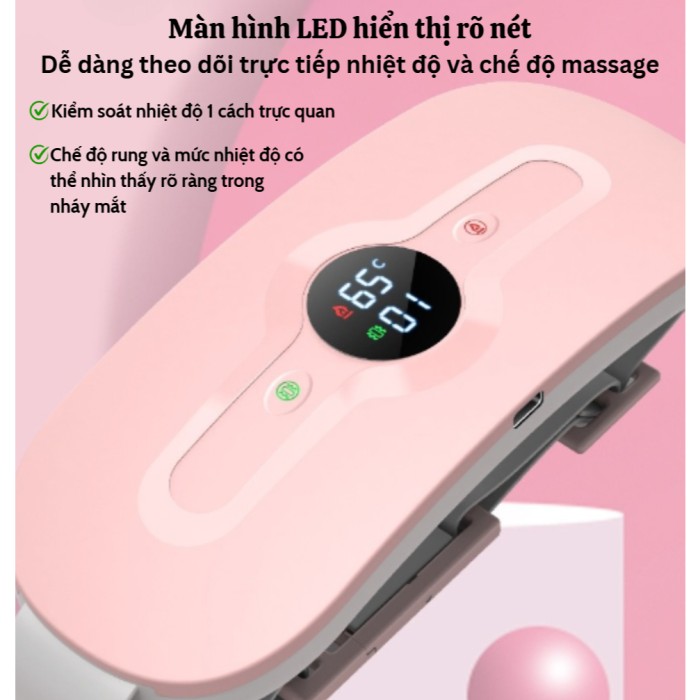 Đai Massage Chườm Nóng KAW, Giảm Đau Lưng, Vai, Bụng, Cải Thiện Tuần Hoàn Máu