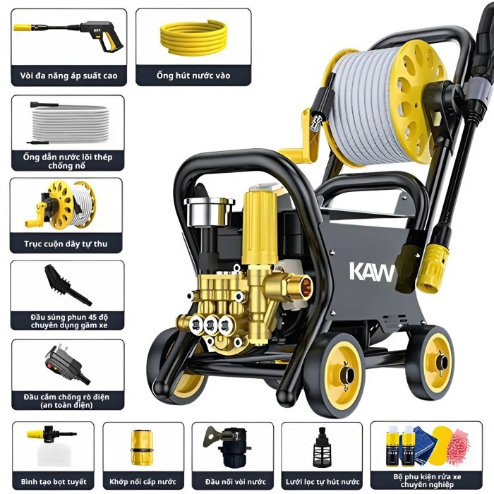 Máy Rửa Xe Đa Năng 335A, Rửa Xe, Tưới Cây, Vệ Sinh Sân Vườn Áp Lực Cao